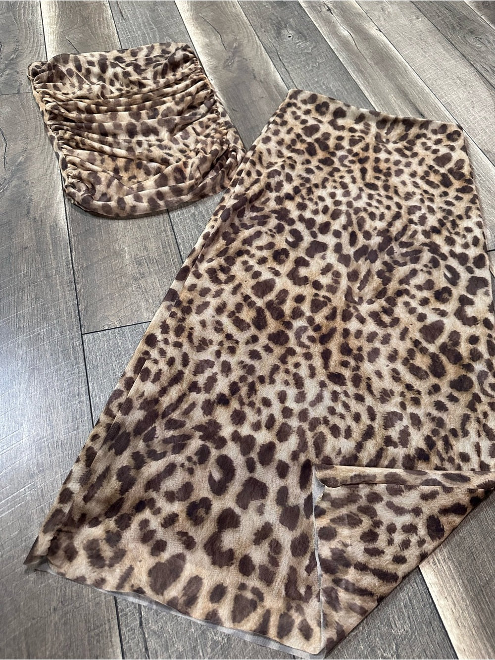 Zara Leopard 2 Piece Skirt Set