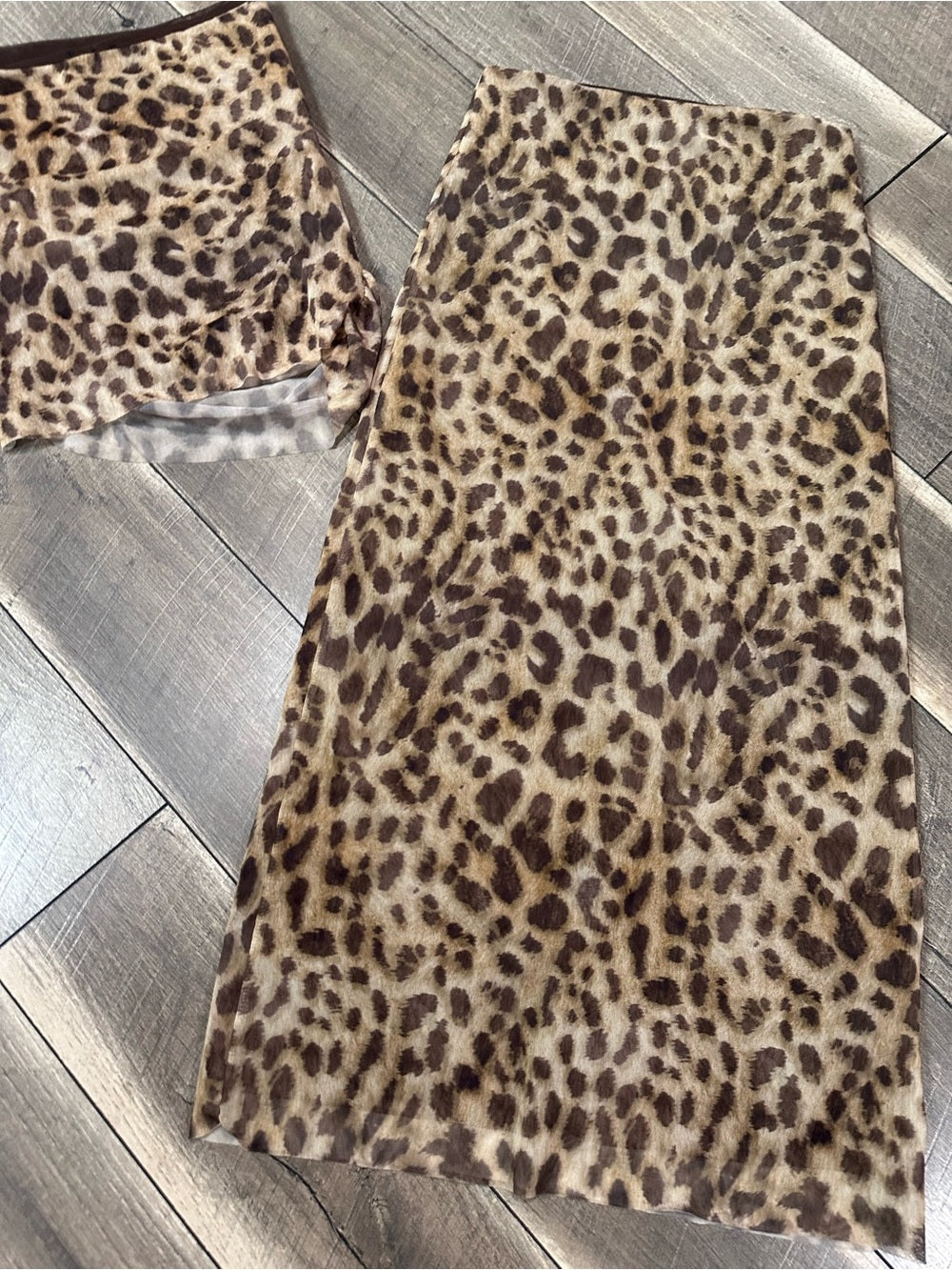 Zara Leopard 2 Piece Skirt Set