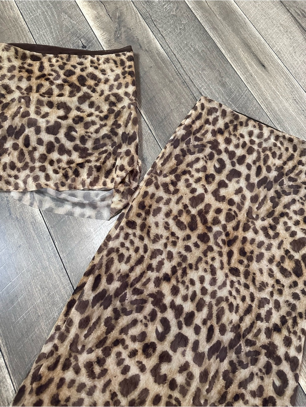 Zara Leopard 2 Piece Skirt Set