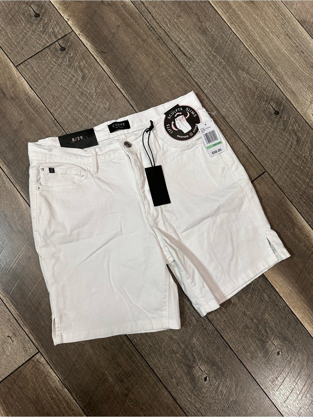 Curve Appeal White Denim Soft Stretch Shorts