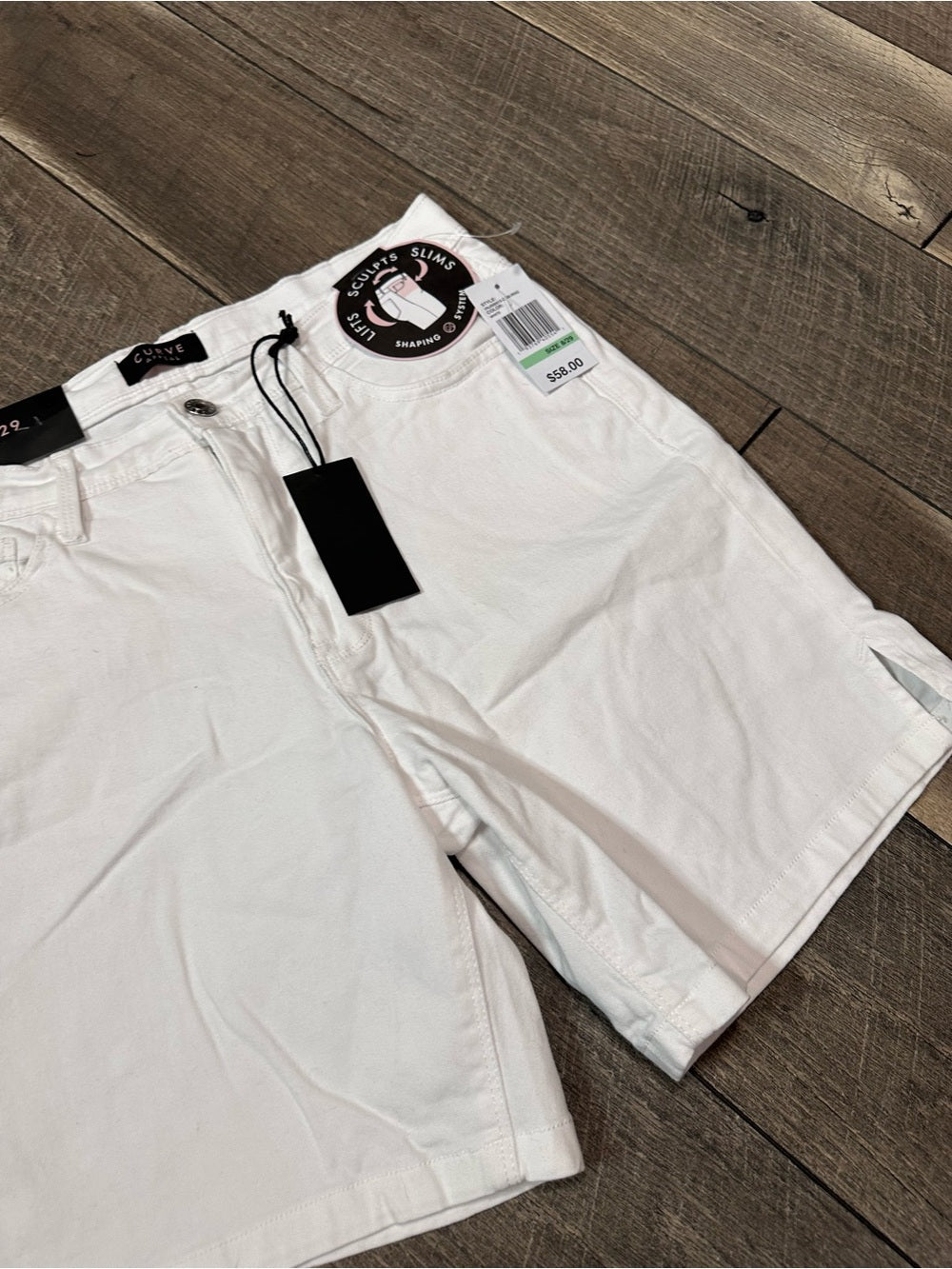Curve Appeal White Denim Soft Stretch Shorts