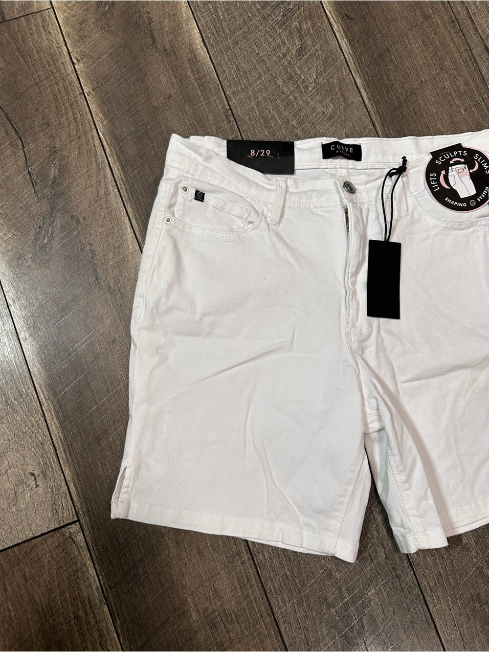 Curve Appeal White Denim Soft Stretch Shorts