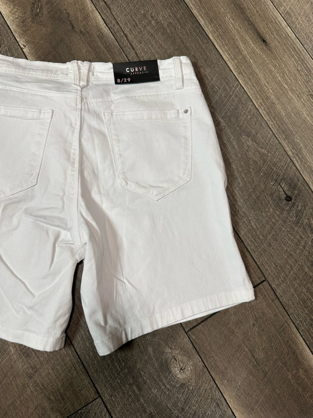 Curve Appeal White Denim Soft Stretch Shorts
