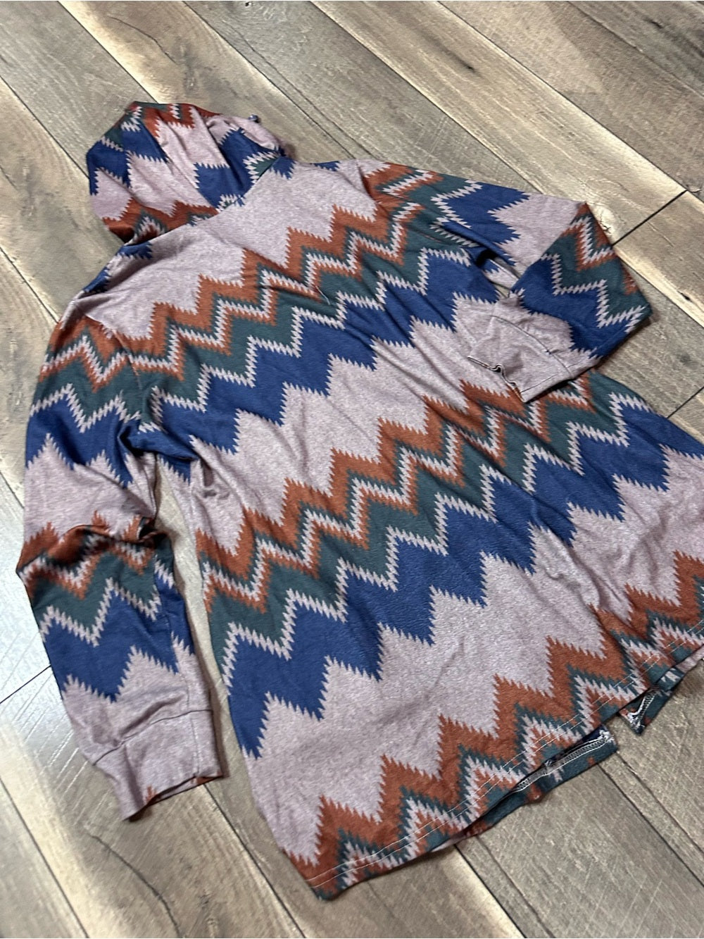 Miusey Aztec Long Hooded Zip Up