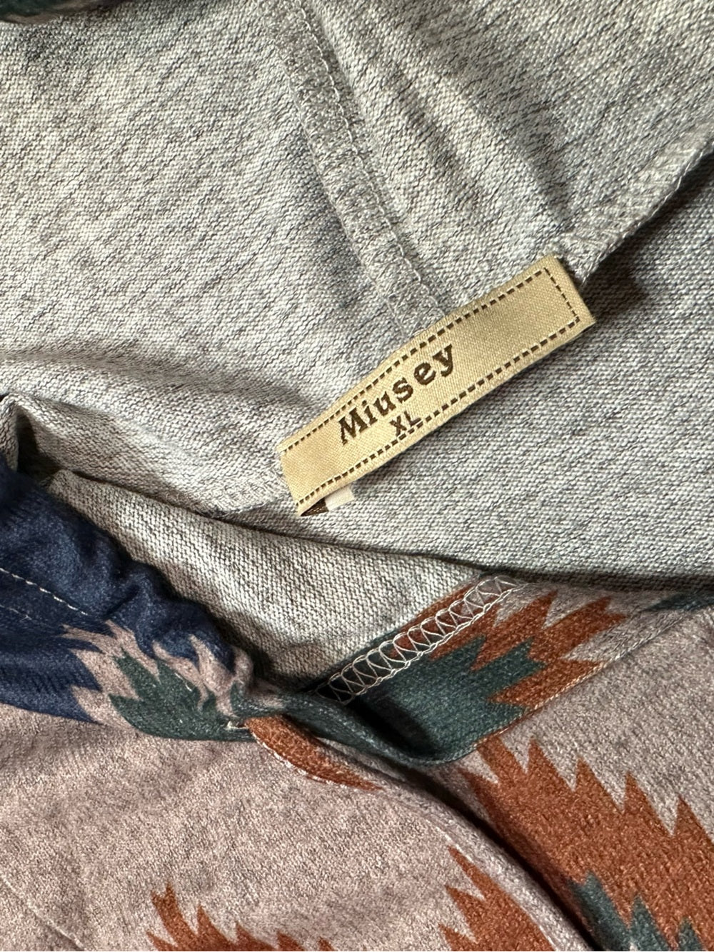 Miusey Aztec Long Hooded Zip Up