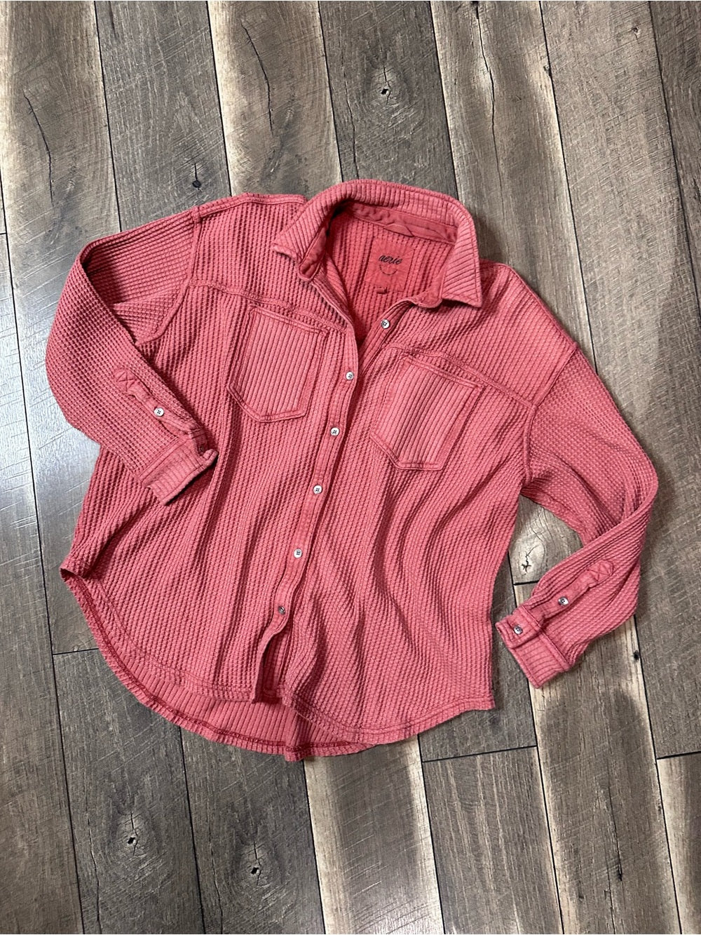 Aerie Oversized Waffleknit Button Down