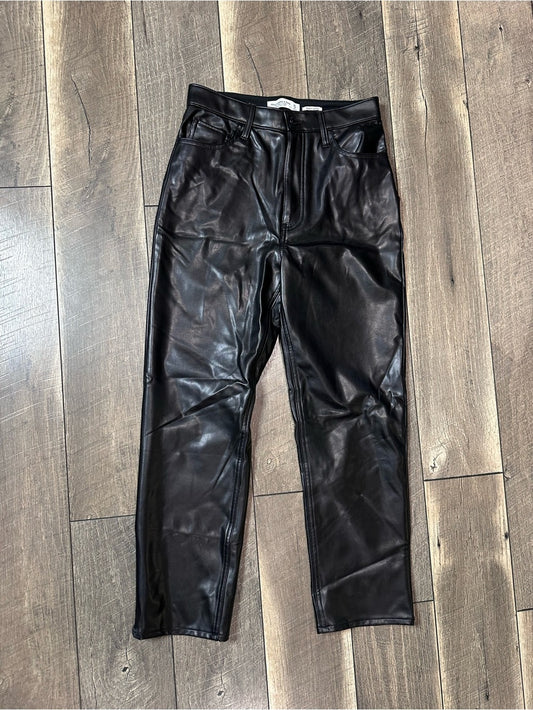 Abercrombie & Fitch The Ankle Straight Ultra Hi Rise Faux Leather Pants