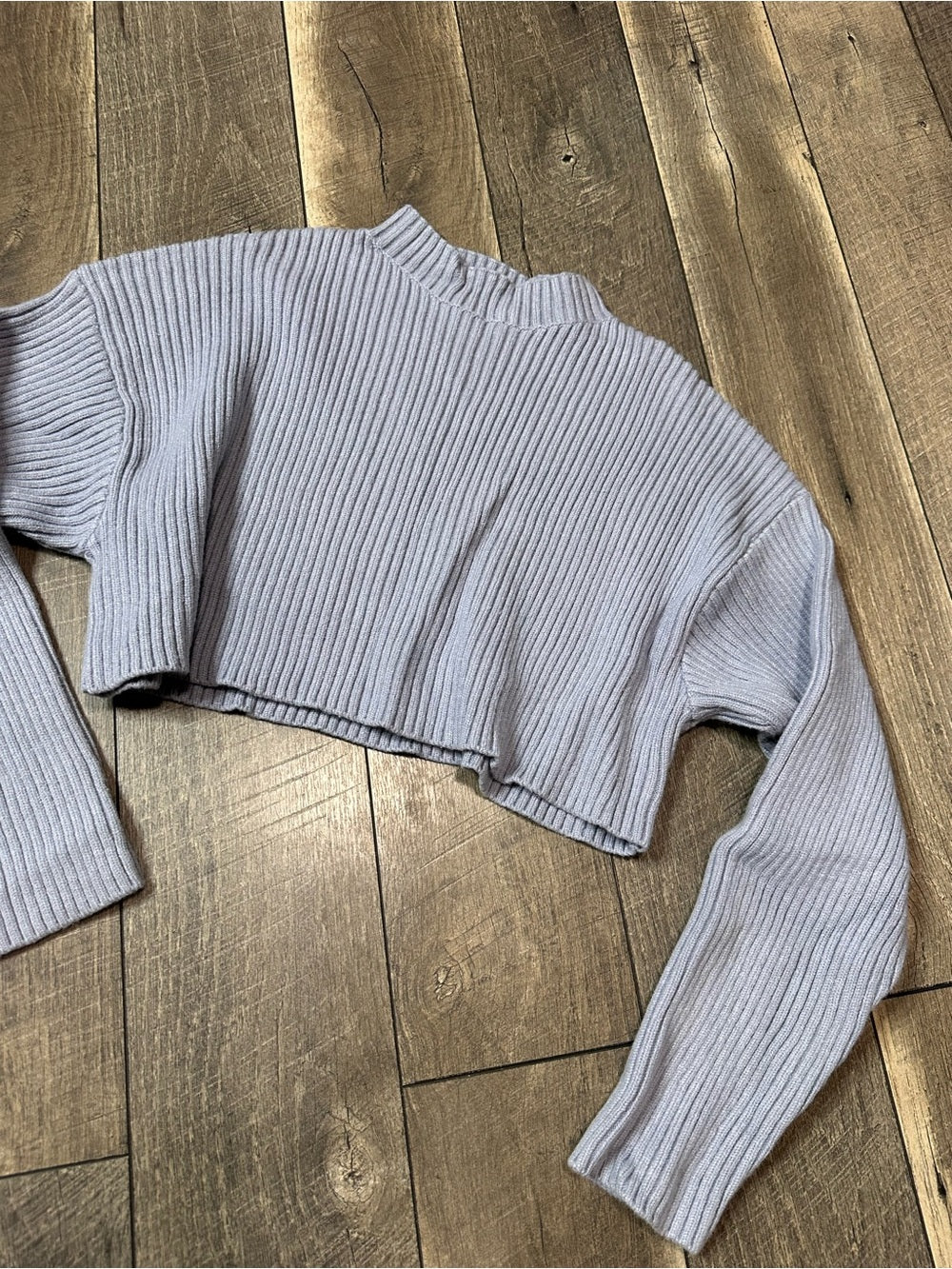 Mable Periwinkle Oversized Cropped Sweater