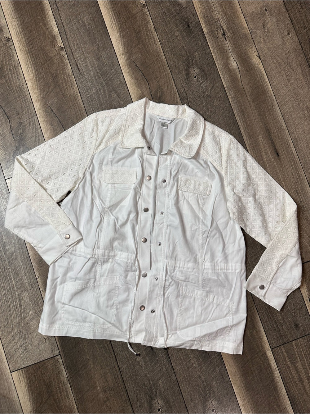 Christopher & Banks Button Down White Jacket