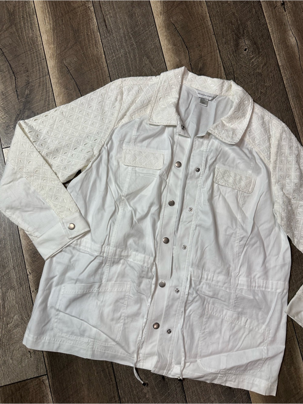 Christopher & Banks Button Down White Jacket