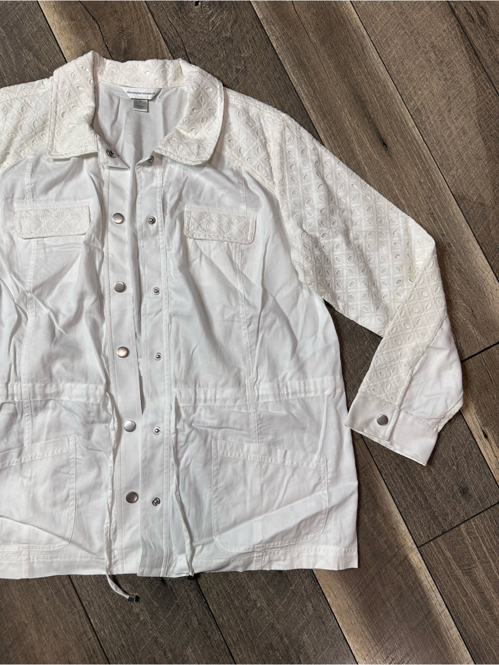 Christopher & Banks Button Down White Jacket