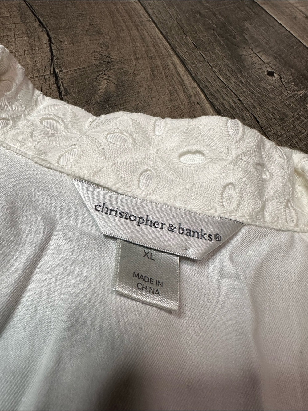 Christopher & Banks Button Down White Jacket