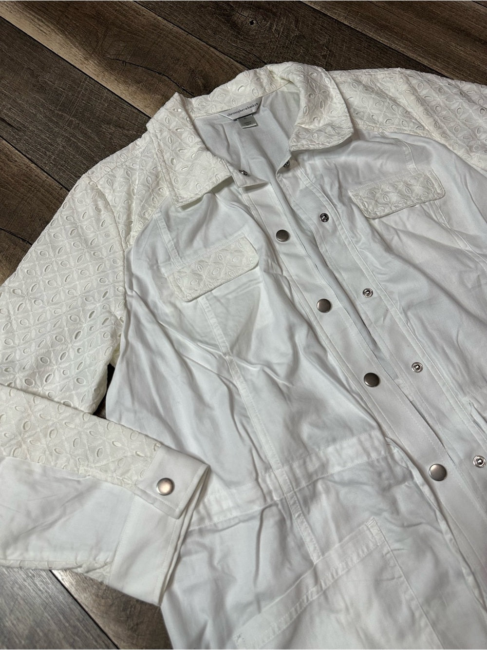 Christopher & Banks Button Down White Jacket
