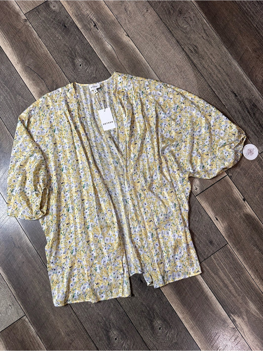 Heyson Open Short Sleeve Floral Cardigan