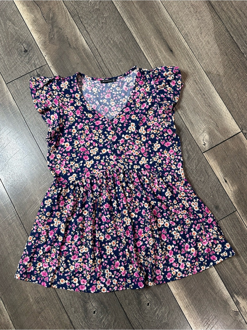 Staccato Floral Short Sleeve Top