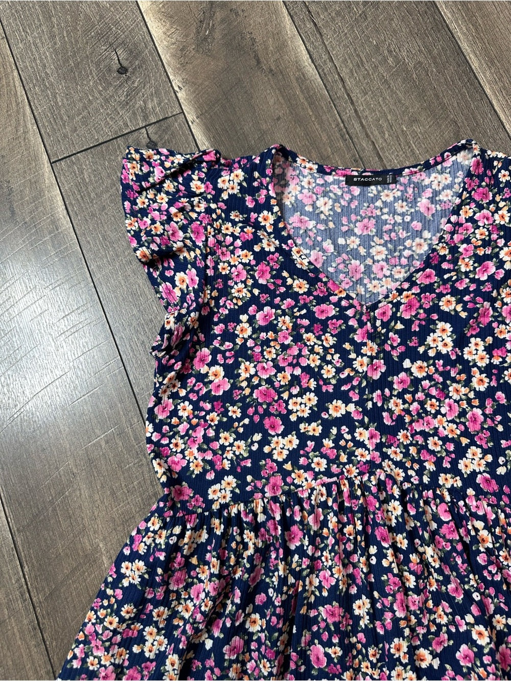Staccato Floral Short Sleeve Top