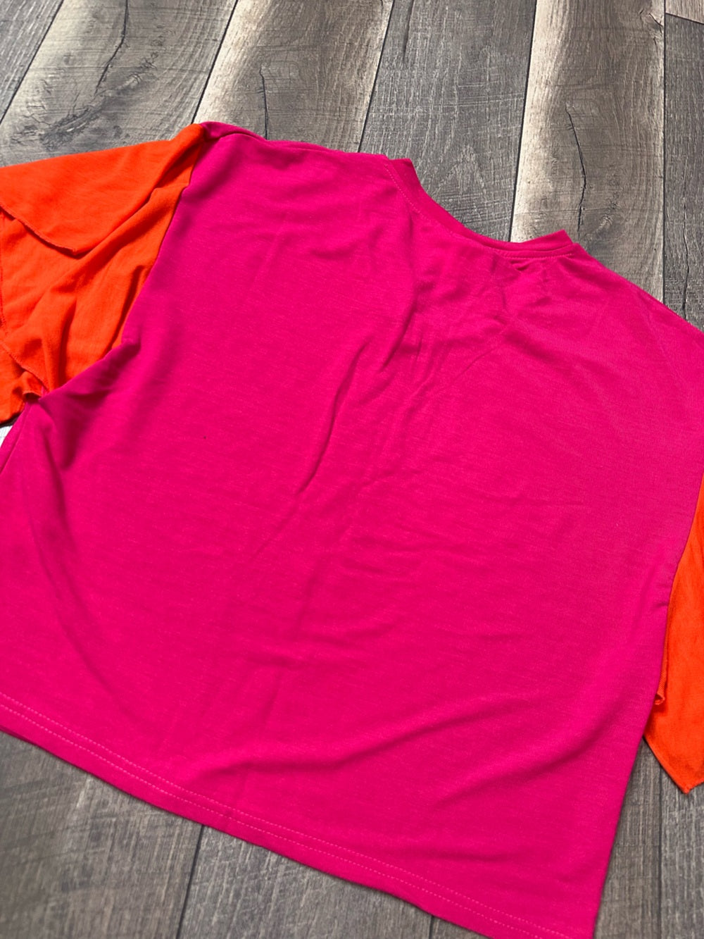 Grace & Emma Flutter Sleeve Color Block Top