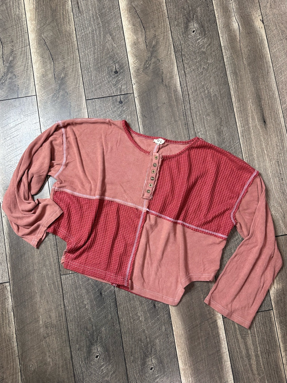 POL Crop Waffleknit Long Sleeve (new without tags)