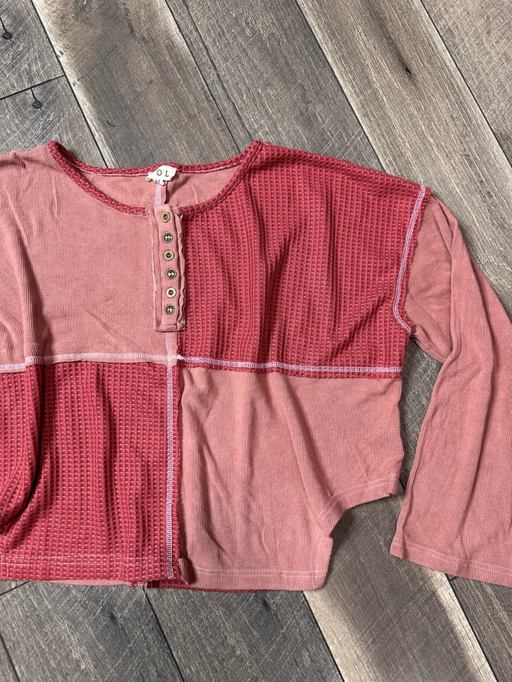 POL Crop Waffleknit Long Sleeve (new without tags)