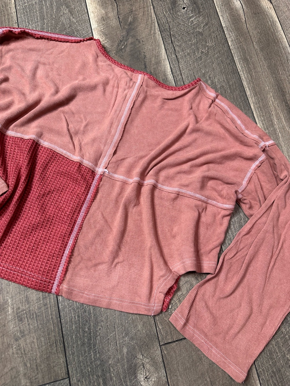 POL Crop Waffleknit Long Sleeve (new without tags)
