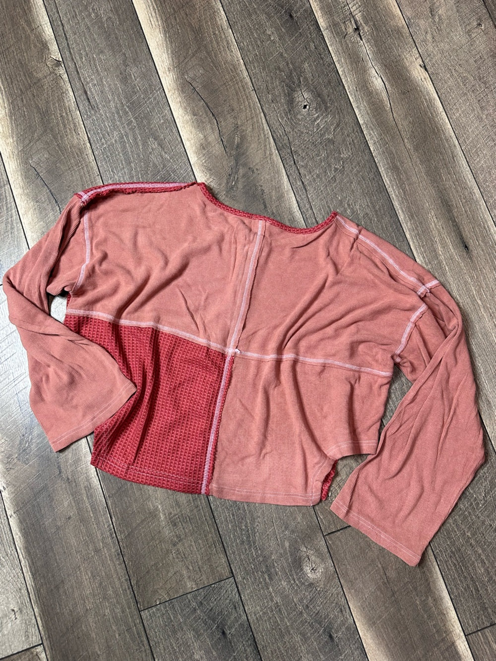 POL Crop Waffleknit Long Sleeve (new without tags)