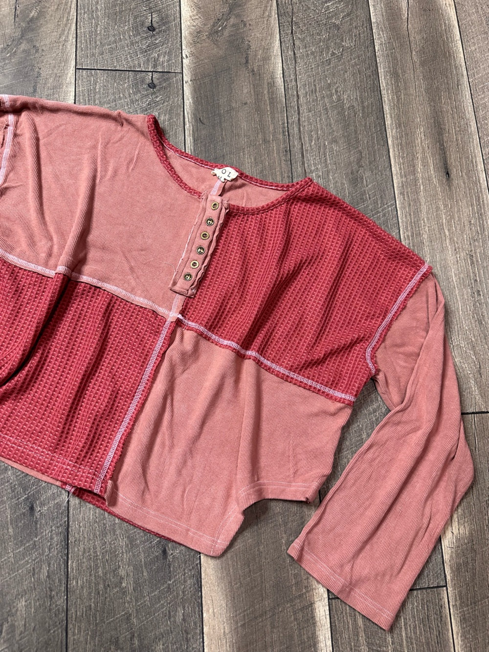POL Crop Waffleknit Long Sleeve (new without tags)