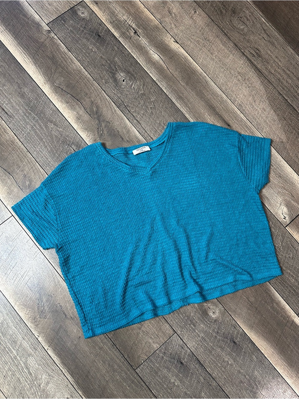 Zenana Oversized Waffleknit Short Sleeve (new without tags)