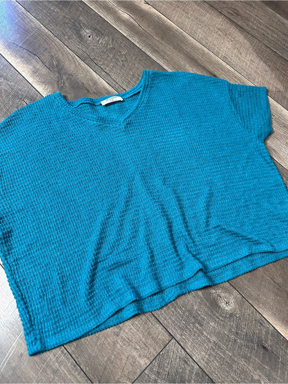 Zenana Oversized Waffleknit Short Sleeve (new without tags)