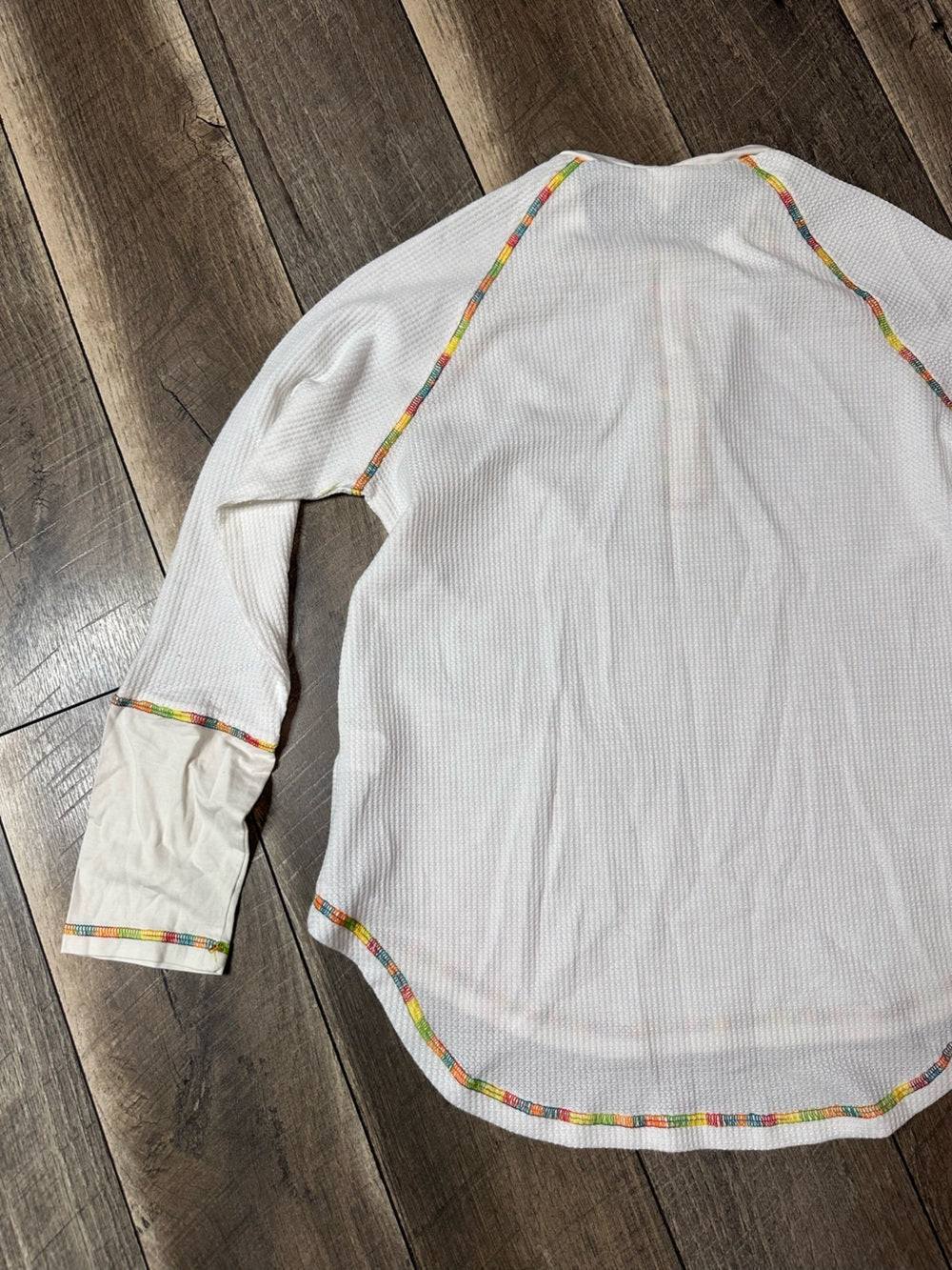 Fantastic Fawn Rainbow Thread Waffleknit Long Sleeve Top