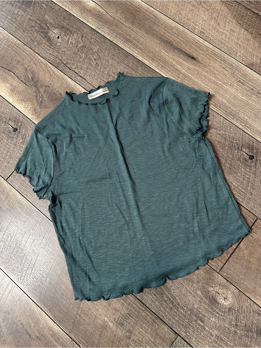 Zenana Pine Green Short Sleeve Top