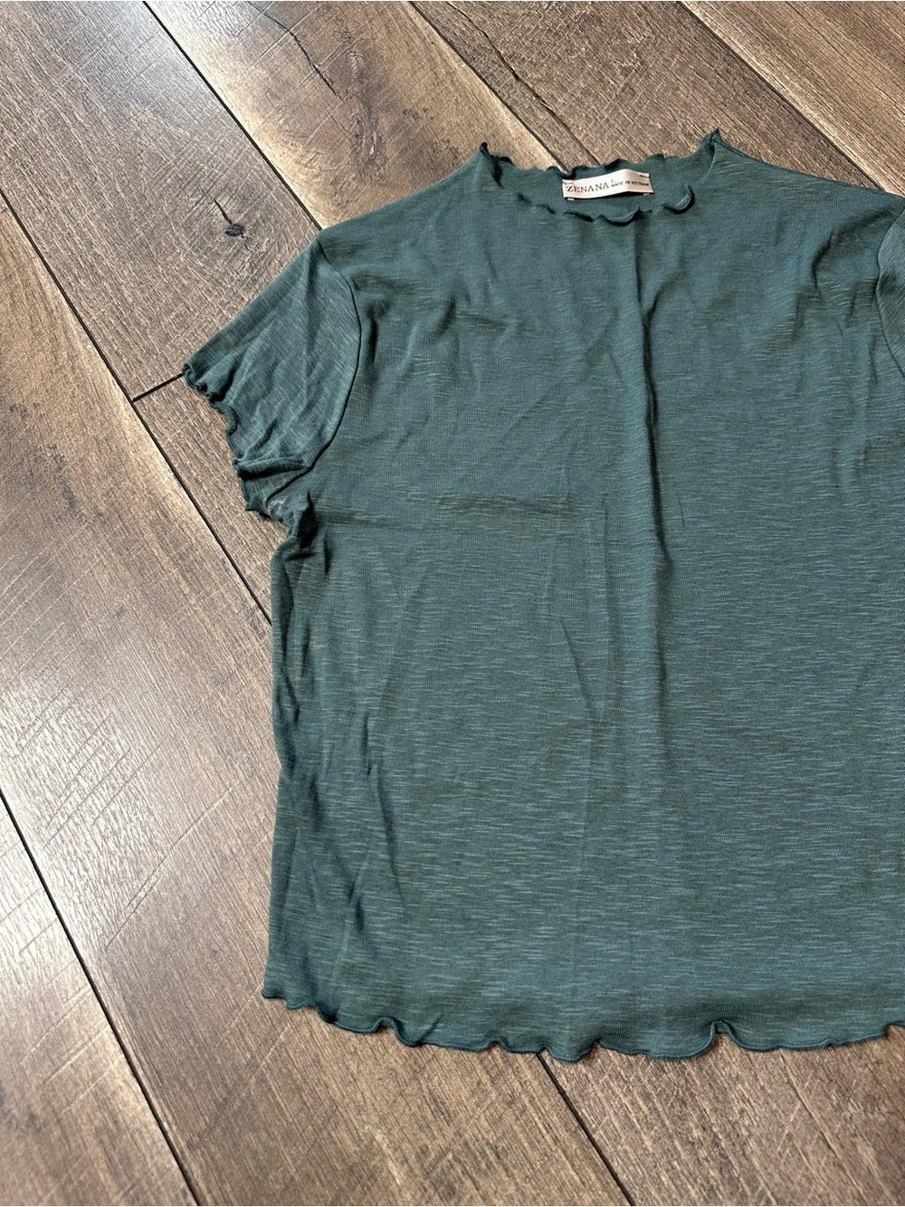 Zenana Pine Green Short Sleeve Top