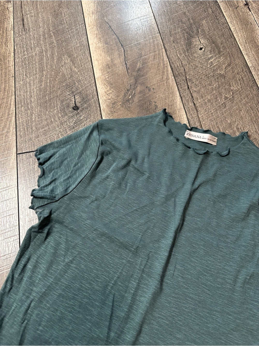 Zenana Pine Green Short Sleeve Top
