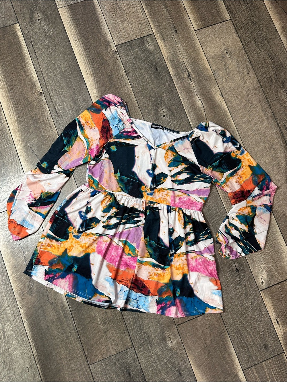 Hemish USA Multicolor Long Sleeve Top