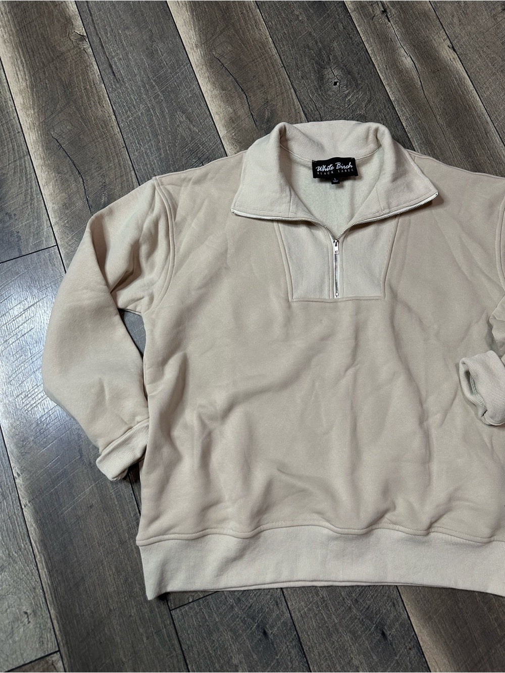 White Birch Black Label 1/4 Zip Pullover (has pockets)