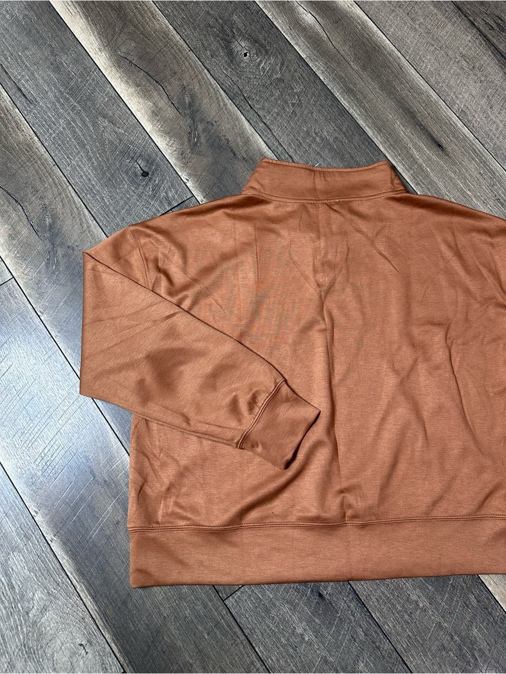 White Birch Rust Button Neck Pullover (new without tags)