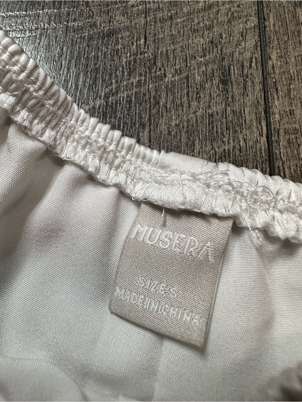 Musera Elastic Waist Satin Lace Shorts