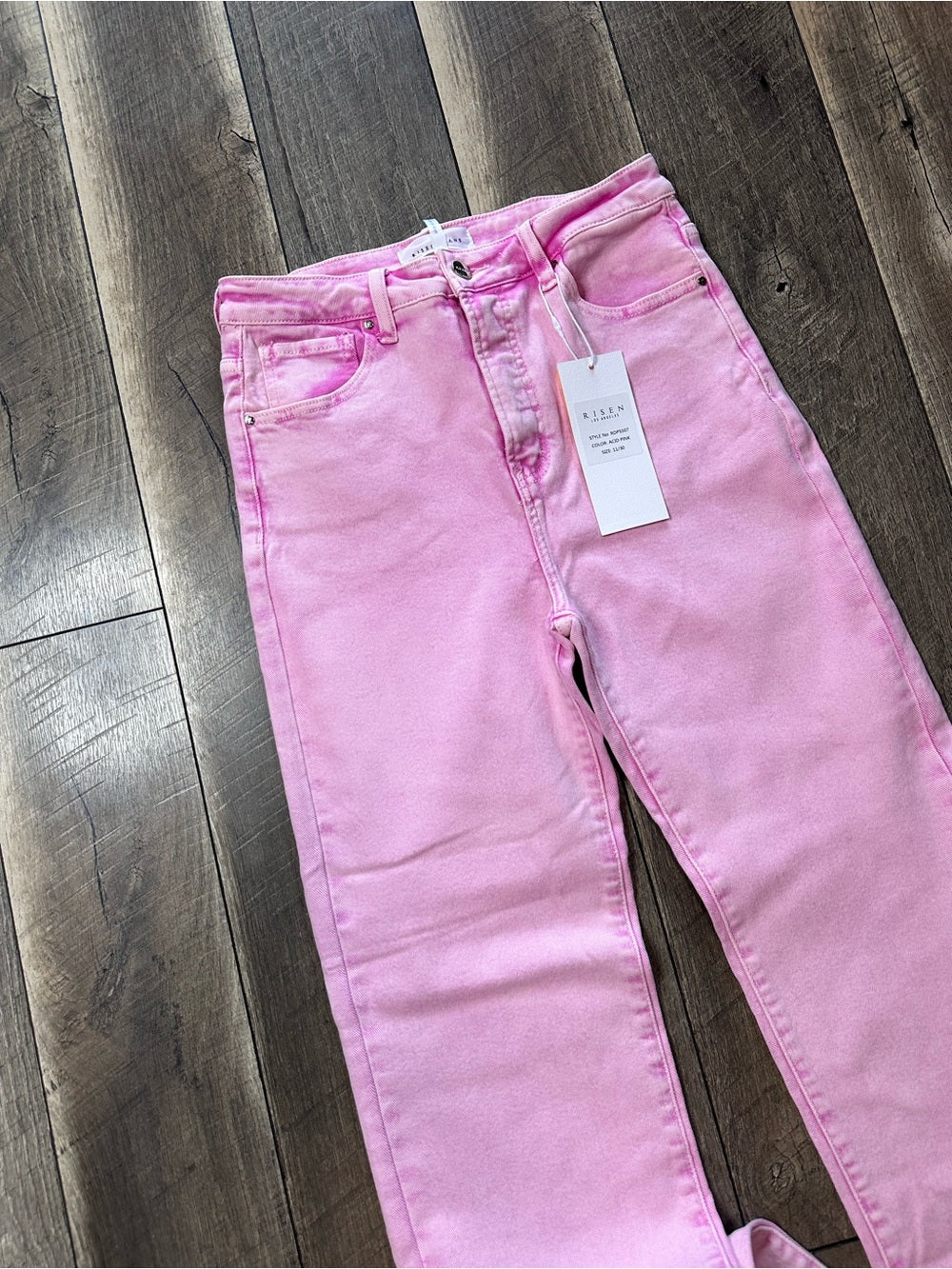 Risen Acid Pink Hi Rise Stretchy Straight Leg Jeans (new with tags)