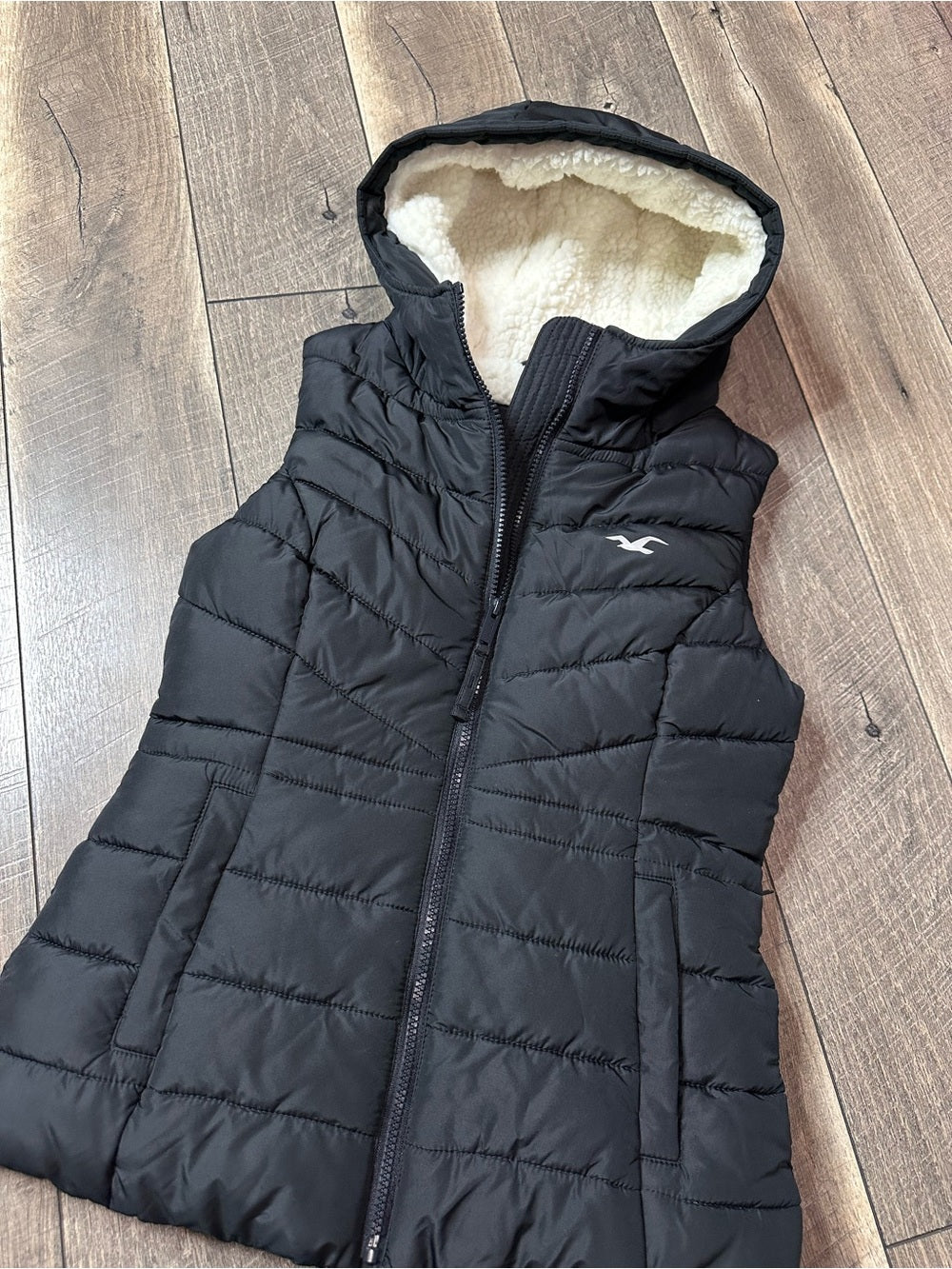 Hollister Sherpa Lined Hooded Vest