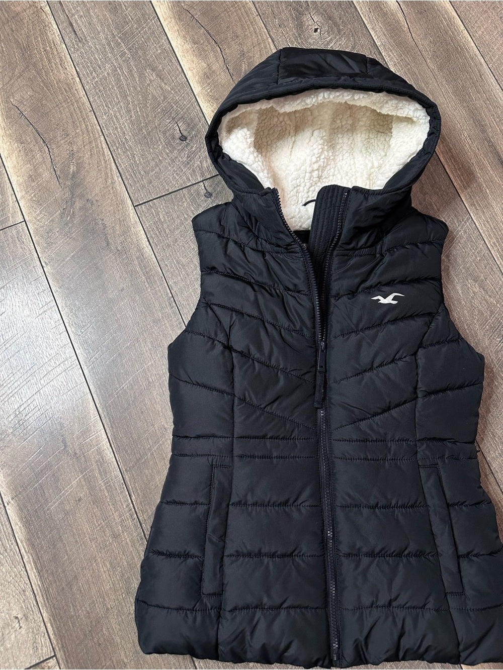 Hollister Sherpa Lined Hooded Vest