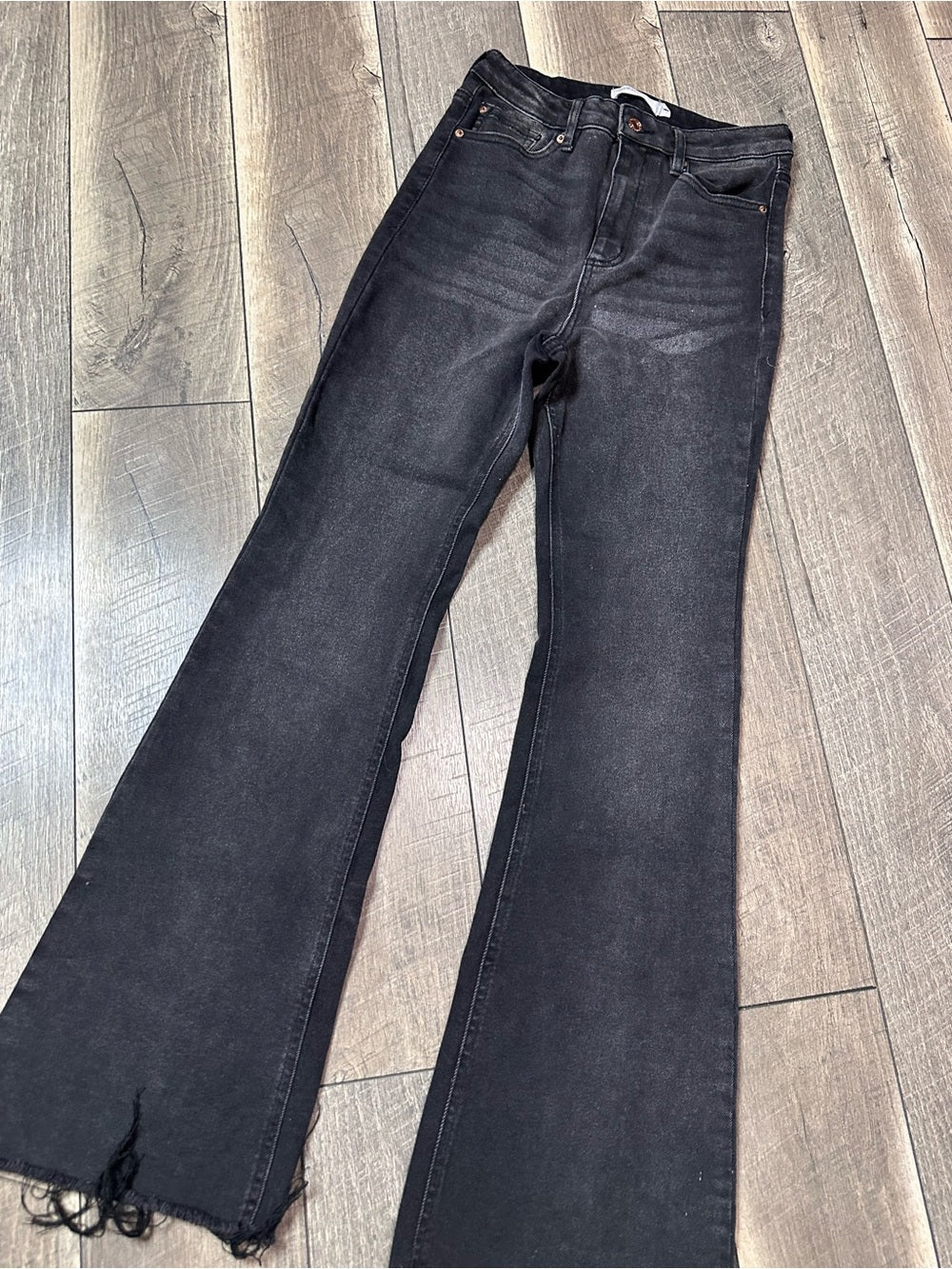 Garage Denim Hi Rise Black Soft & Stretchy Flare Jeans