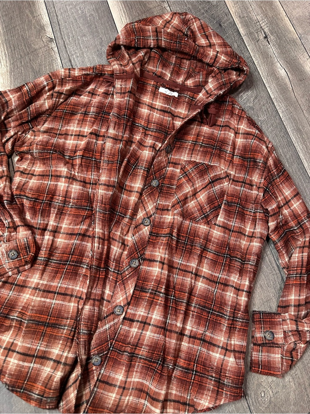 Maurice’s Plaid Hooded Button Down