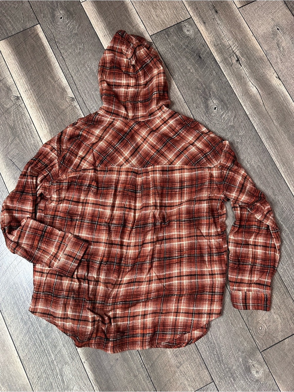 Maurice’s Plaid Hooded Button Down