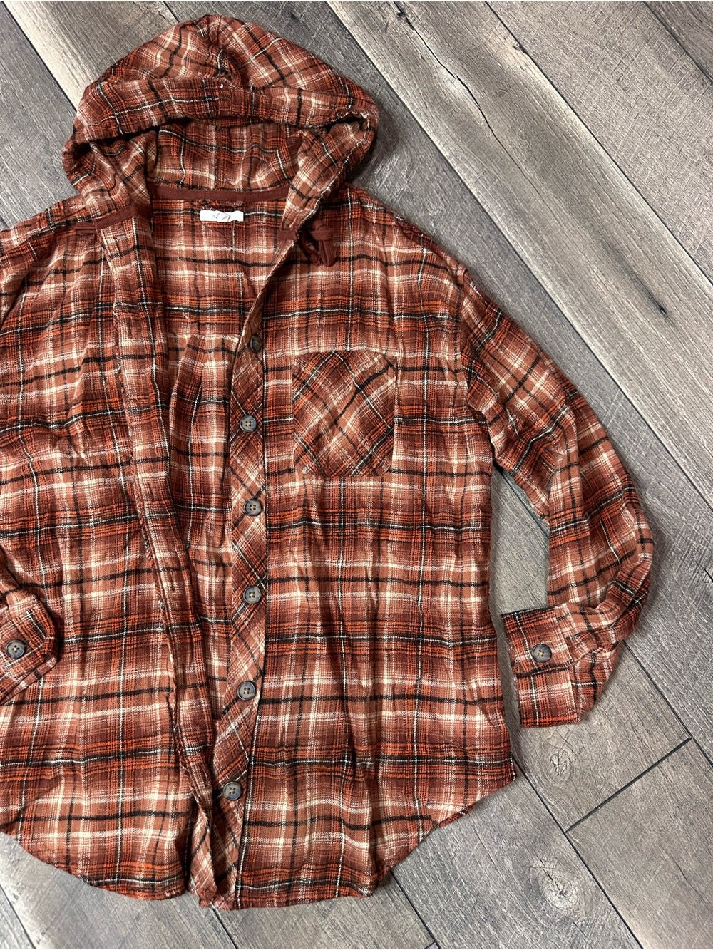 Maurice’s Plaid Hooded Button Down