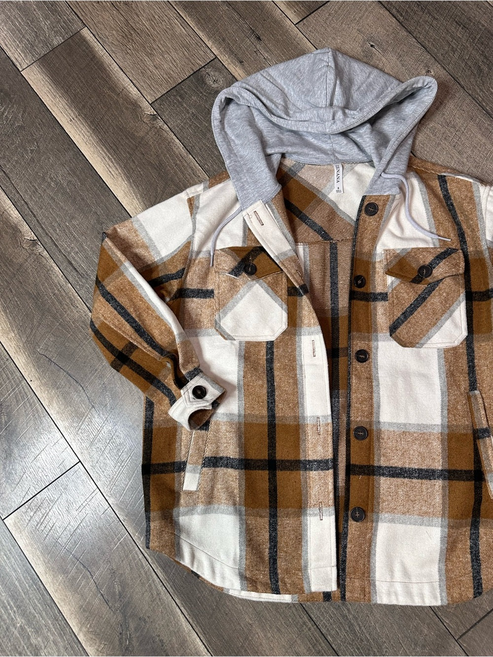 Zenana Hooded Button Down Shacket