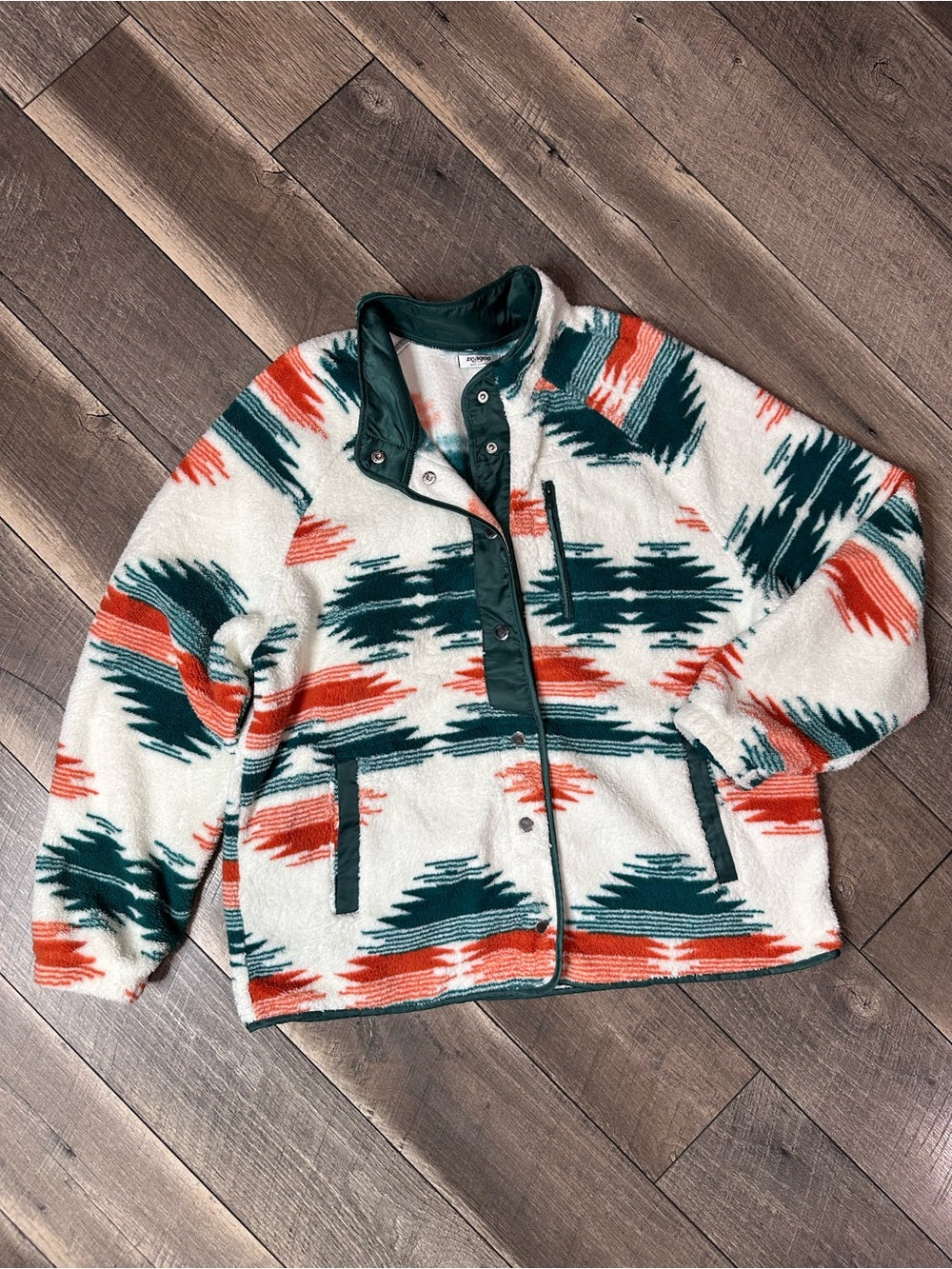 Zeagoo Aztec Sherpa Button Down Jacket
