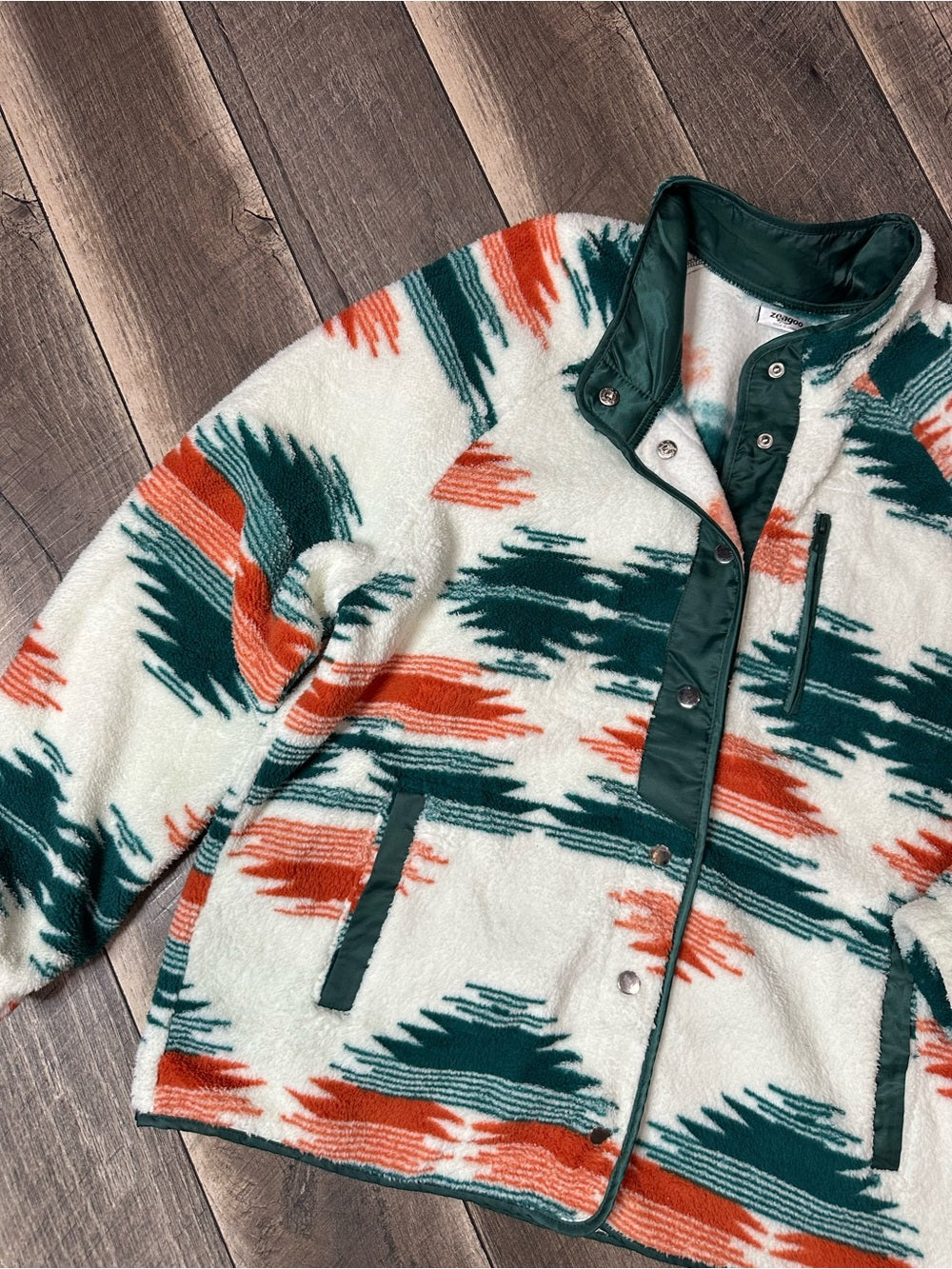 Zeagoo Aztec Sherpa Button Down Jacket