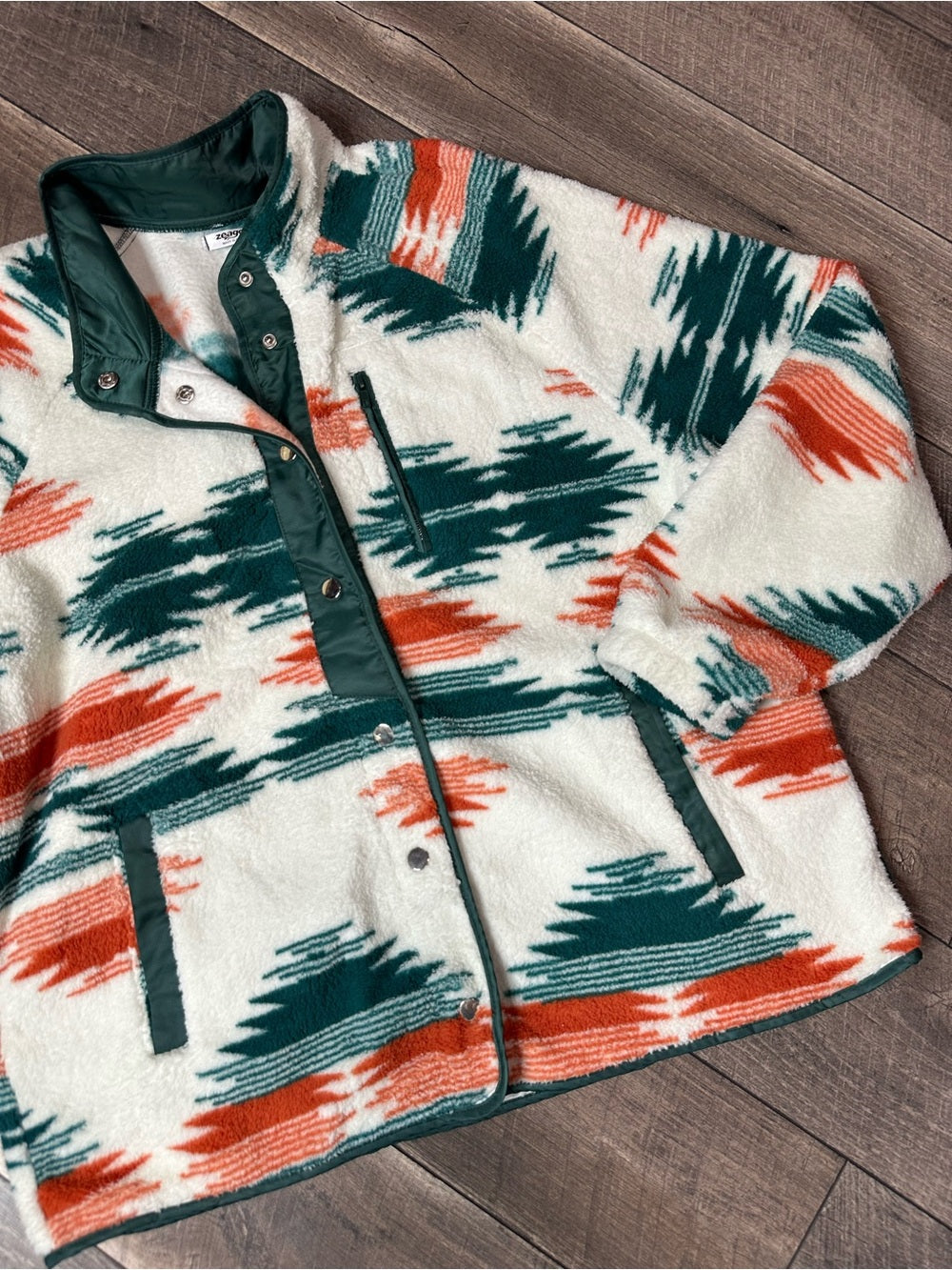 Zeagoo Aztec Sherpa Button Down Jacket
