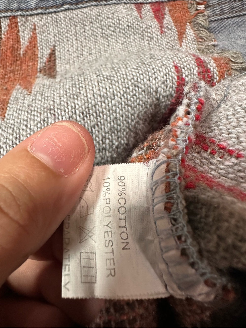 Unbranded Aztec Denim Button Down Jacket