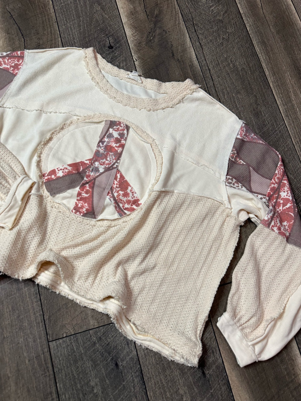 POL Peace Sign Oversized Pullover