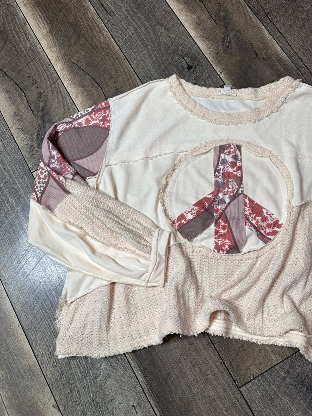 POL Peace Sign Oversized Pullover
